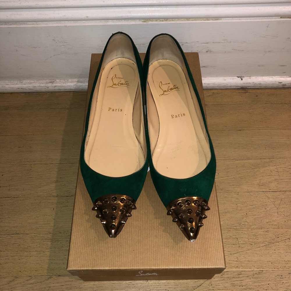 Christian Louboutin Emerald Green Flats